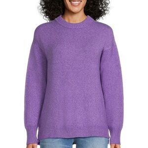 Time and Tru Side Button Crew Neck Sweater